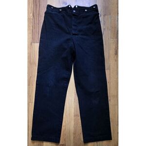 VTG WAH Maker Mens Jeans Western Black Denim Buckle  Button Fly Sz 34 (32×30)